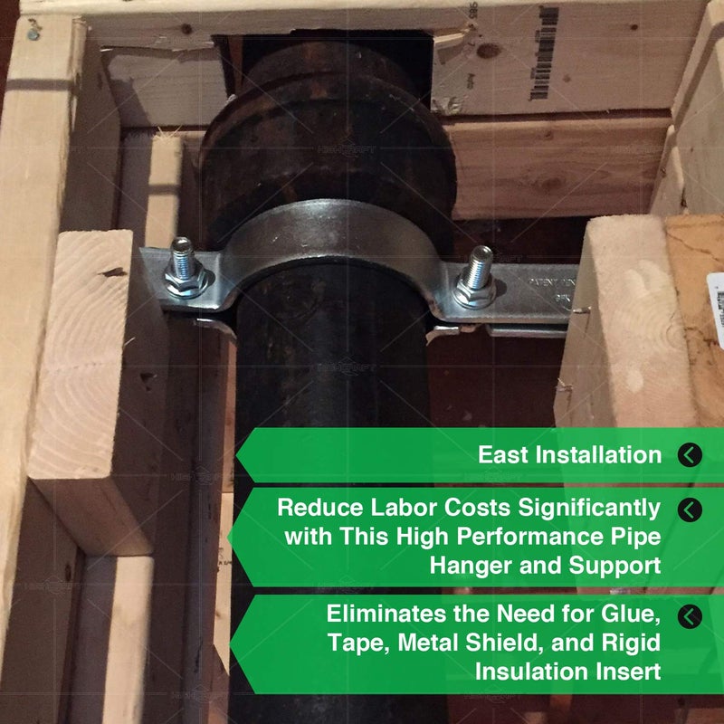 Highcraft DMST-H04 Riser Clamp Vertical Pipe Hanger for Copper, Iron, CPVC, PEX 4 in. Galvanized Steel, 4 - Image 5